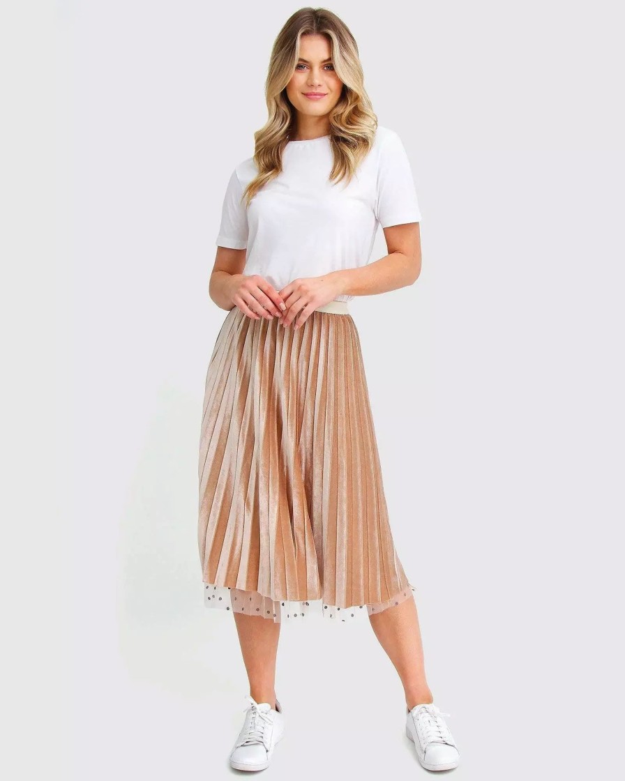 Skirts * | Belle & Bloom Mixed Feeling Reversible Skirt Beige