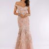 Dresses * | Lara 29632 Mermaid Off Shoulder Dress With Feathers