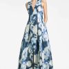 Dresses * | Sachin & Babi Rooke Gown Blue Ikat Floral