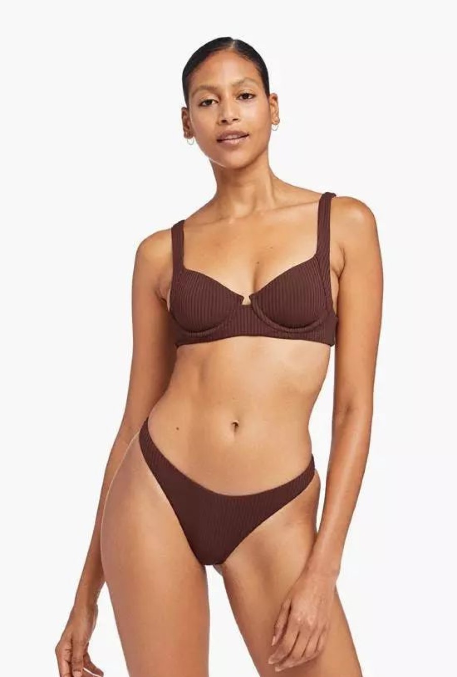 Swimwear * | Vitamin A California High Leg Chocolate Ecorib