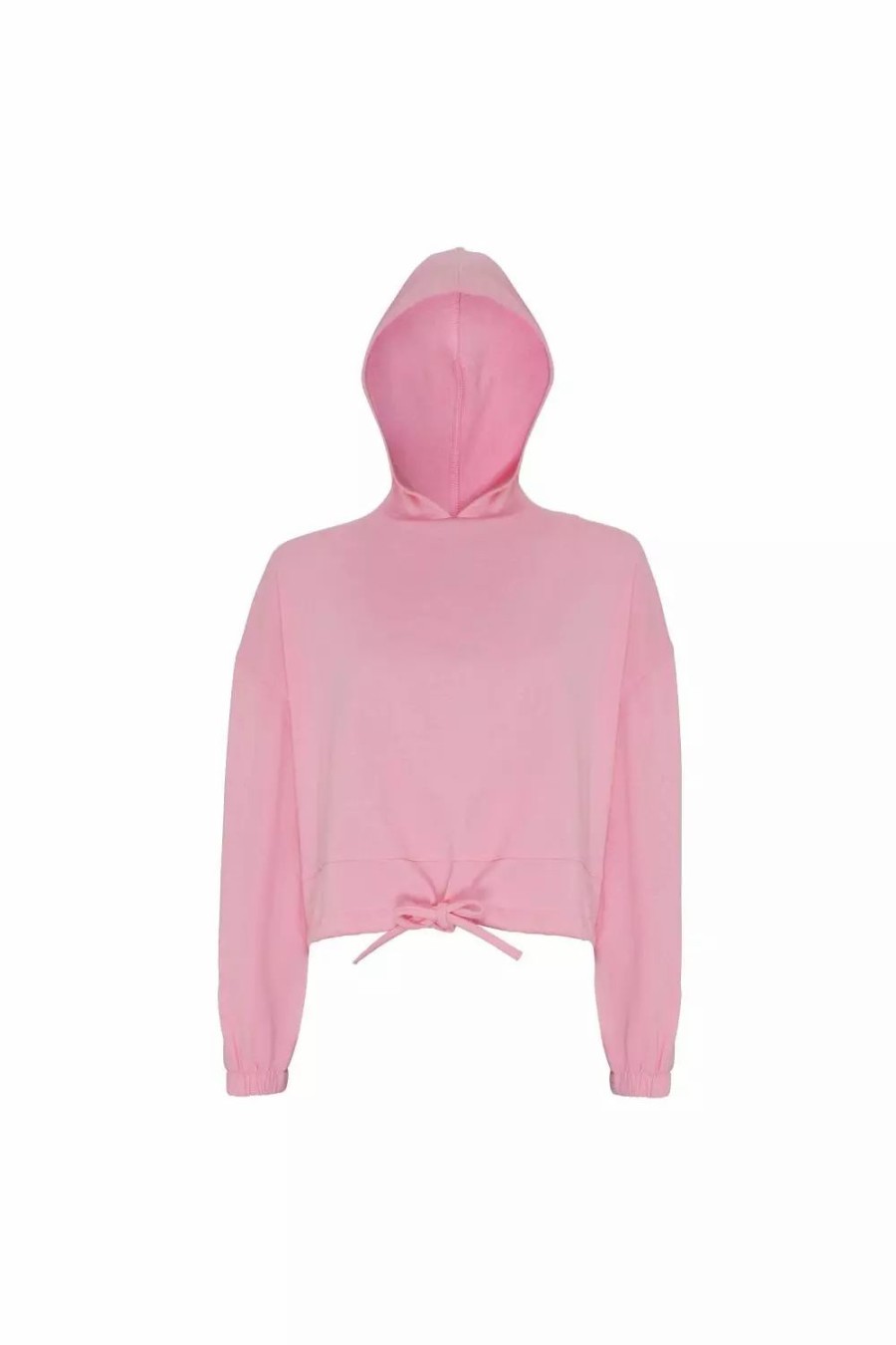 Sweatshirts & Sweaters * | Tridri Womens/Ladies Cropped Oversize Hoodie Light Pink