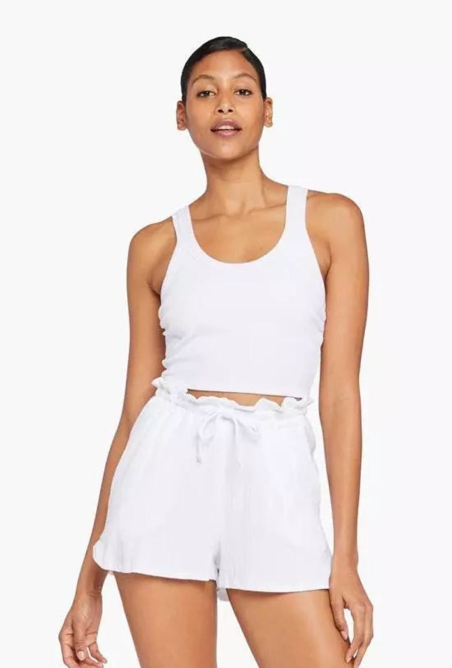 Bottoms * | Vitamin A Thalia Shorts White Organic Rib