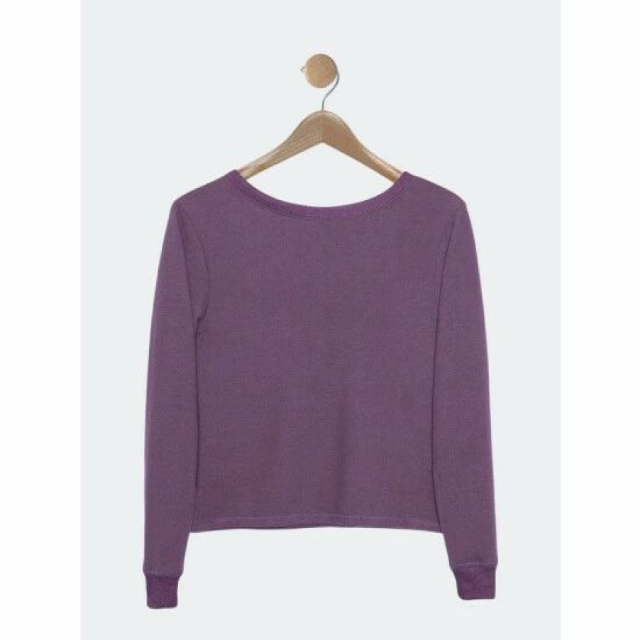 Sweatshirts & Sweaters * | Lezat Liza Cozy Henley Sweatshirts & Sweaters Mauve