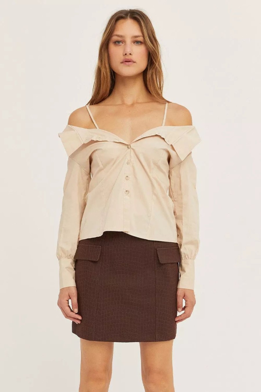 Skirts * | Crescent Madison Vegan Leather Mini Skirt