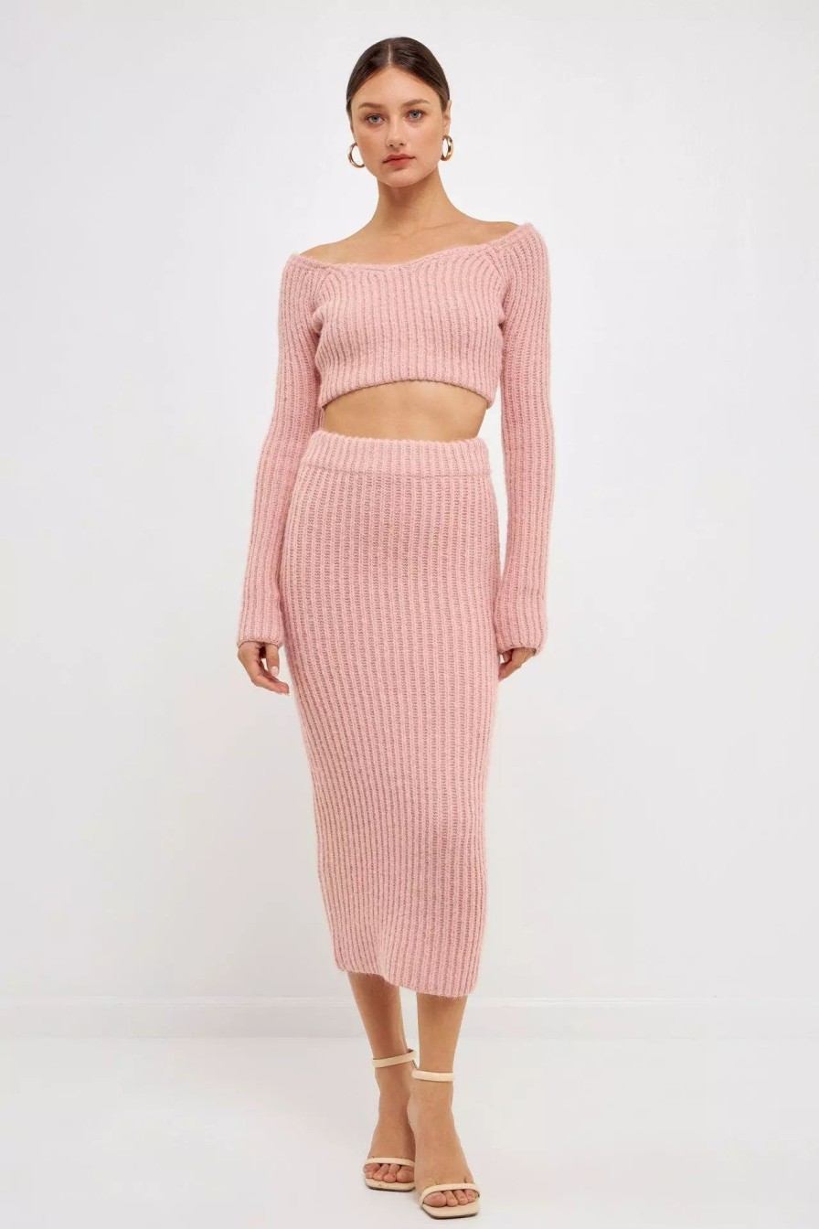 Skirts * | Endless Rose Knit Midi Skirt