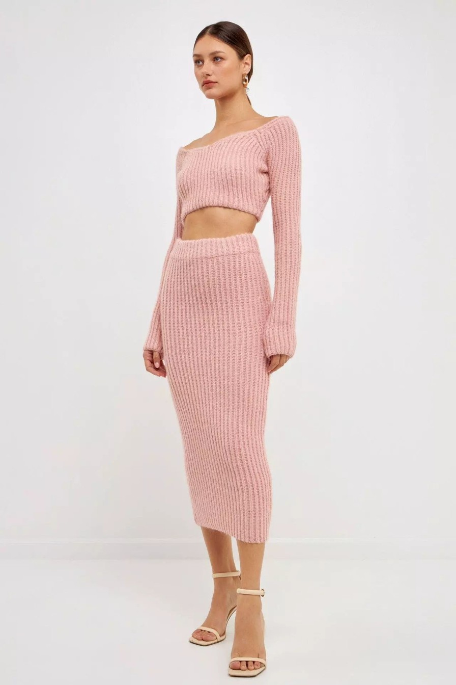 Skirts * | Endless Rose Knit Midi Skirt