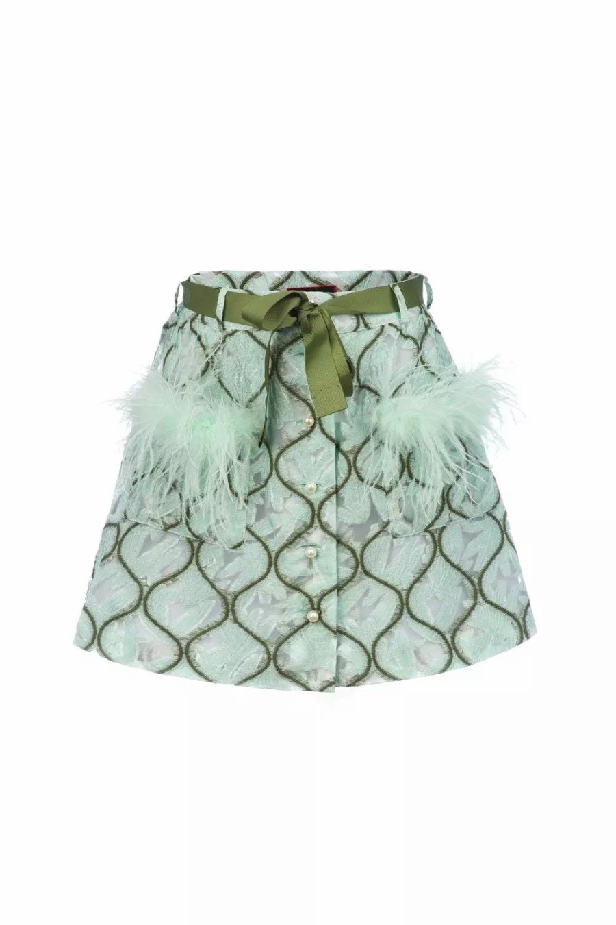 Skirts * | Andreeva Skirt With Feathers Mint