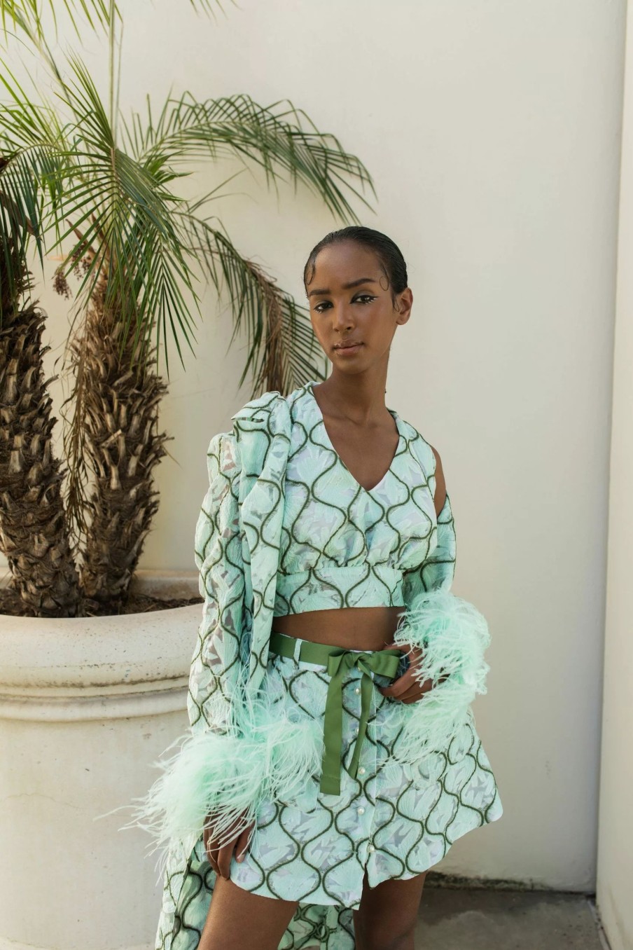 Skirts * | Andreeva Skirt With Feathers Mint