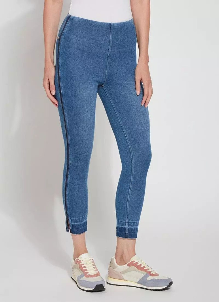 Bottoms * | Lysse Gradient Cropped Denim Legging 24.5 Inseam Gradient Midwash