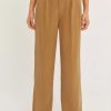 Bottoms * | Crescent Swan Wide Leg Tencel Trousers Khaki