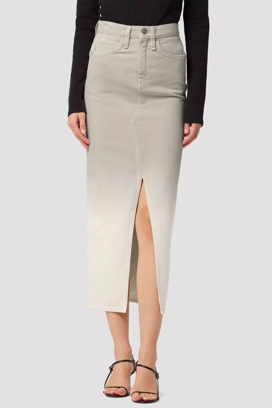 Bottoms * | Hudson Jeans Igh-Rise Reconstructed Pencil Skirt Peyote Dip Dye