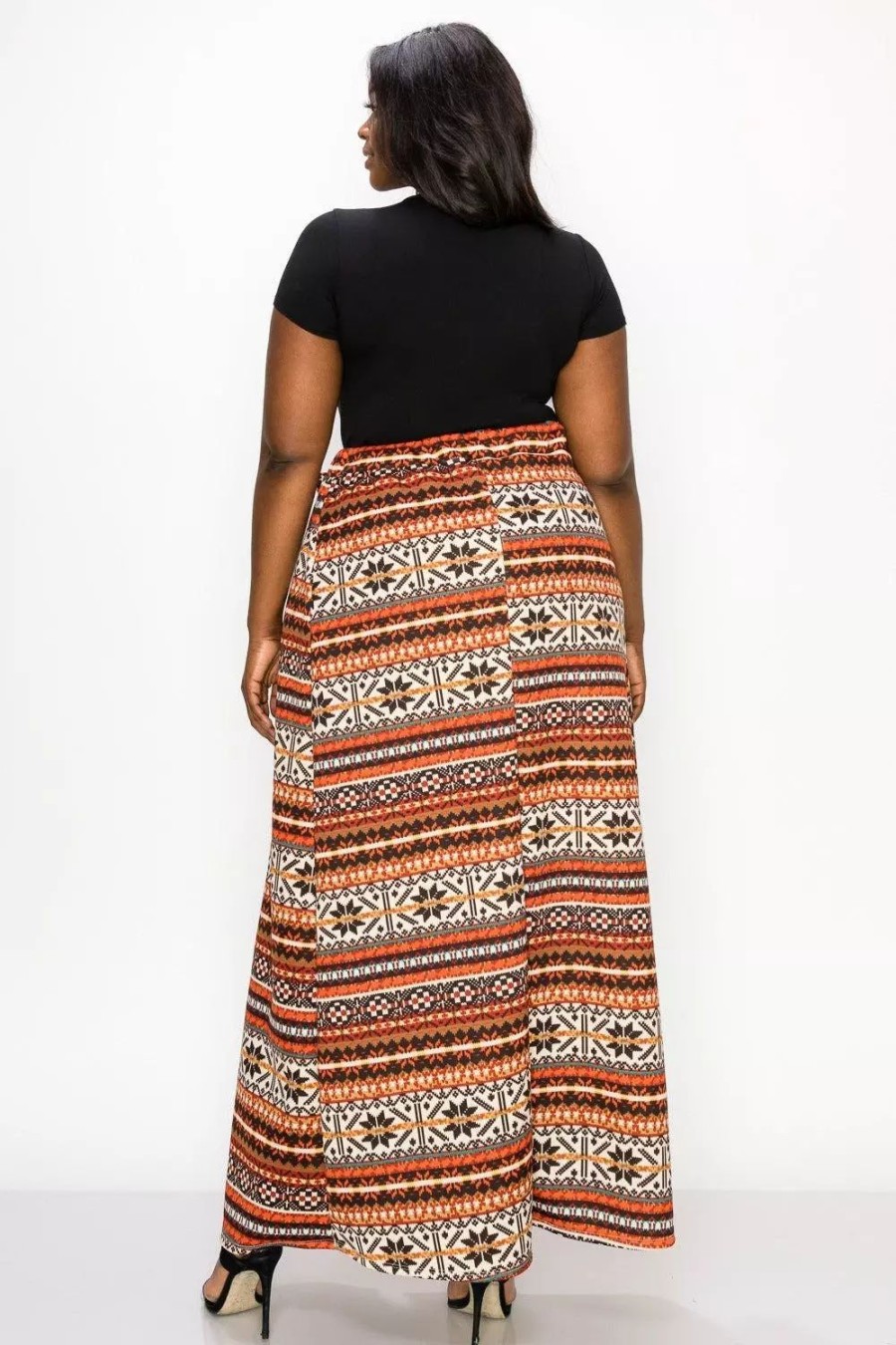 Skirts * | Livd Tribal Wrap Maxi Skirt Rust