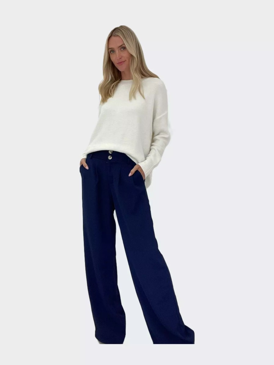 Bottoms * | Six Fifty Hannah Trouser Navy