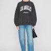 Sweatshirts & Sweaters * | Anine Bing Ramona Sweatshirt Los Angeles Washed Black