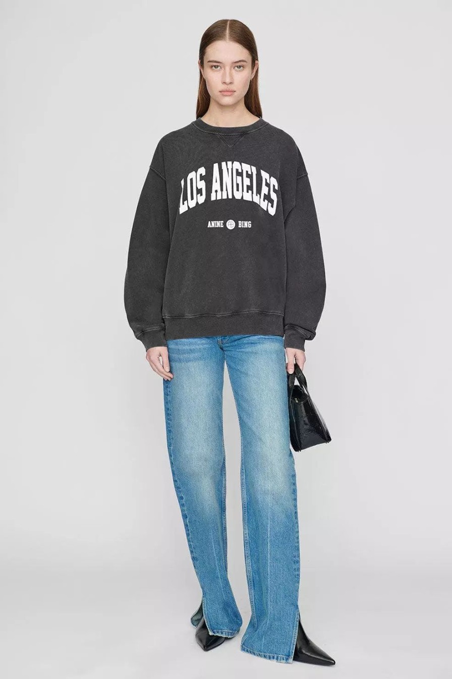 Sweatshirts & Sweaters * | Anine Bing Ramona Sweatshirt Los Angeles Washed Black