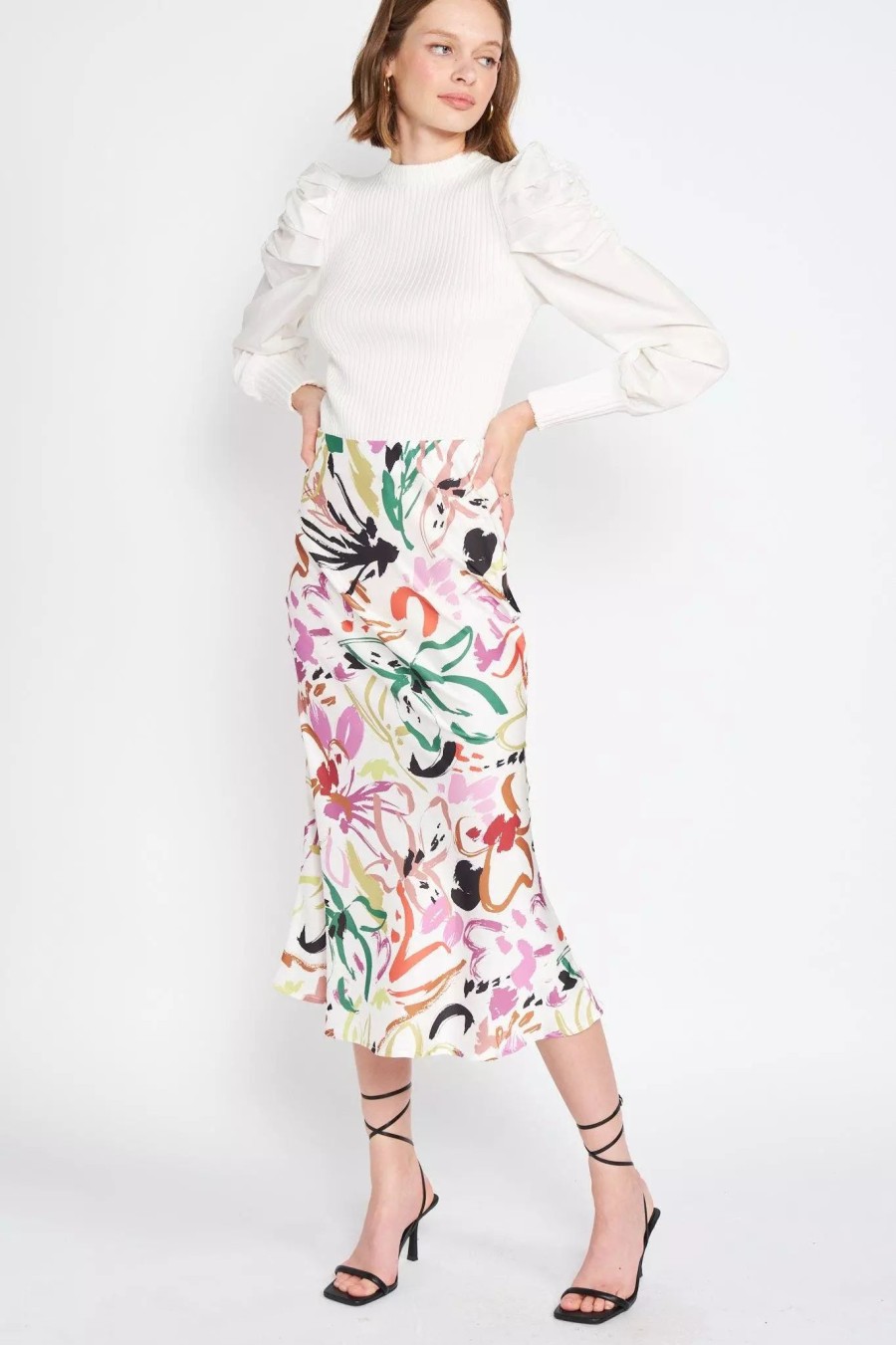 Skirts * | En Saison Hazel Midi Skirt Multi