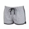 Bottoms * | Skinni Fit Womens/Ladies Retro Training/Fitness Sports Shorts ( ) Heather Gray/ Black