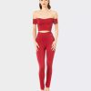 Bottoms * | Dress The Population Classic Legging Garnet