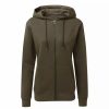 Sweatshirts & Sweaters * | Asquith & Fox Womens Zip-Through Organic Hoodie ( ) Olive