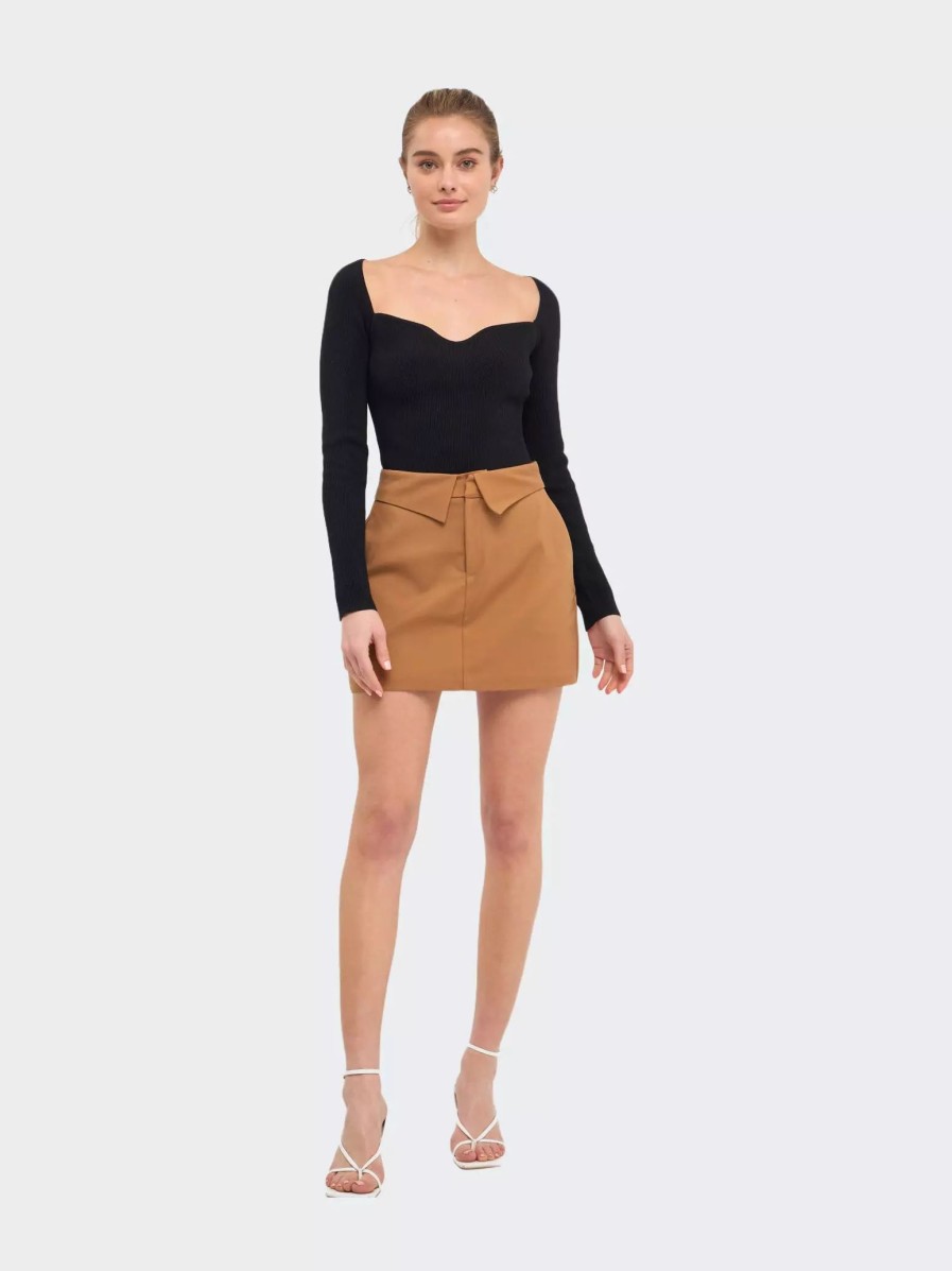 Skirts * | Endless Rose Fold Waist Mini Skort