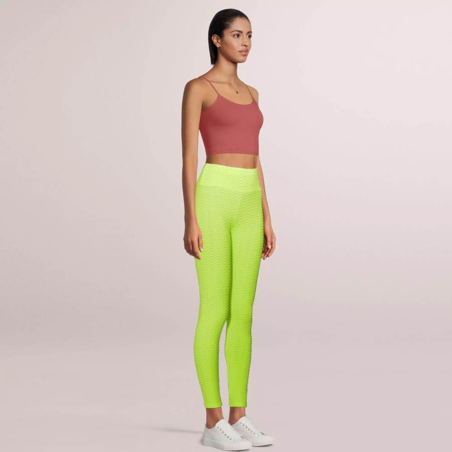 Bottoms * | Sobeyo Womens' Legging Bubble Stretchable Lime