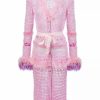 Sweatshirts & Sweaters * | Andreeva Monroe Handmade Knit Cardigan-Dress Pink