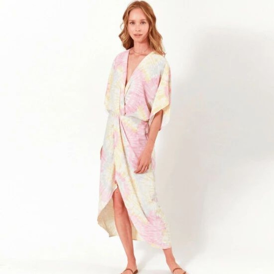 Dresses * | Lezat Joey Maxi Dress Dresses Pink Sorbet Tie Dye