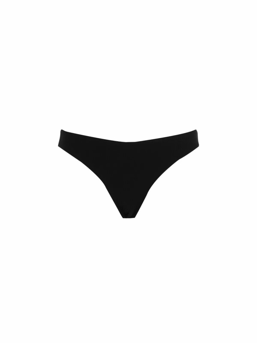 Swimwear * | Bromelia Swimwear Nito Ruched Bottoms Midnight Ribbed