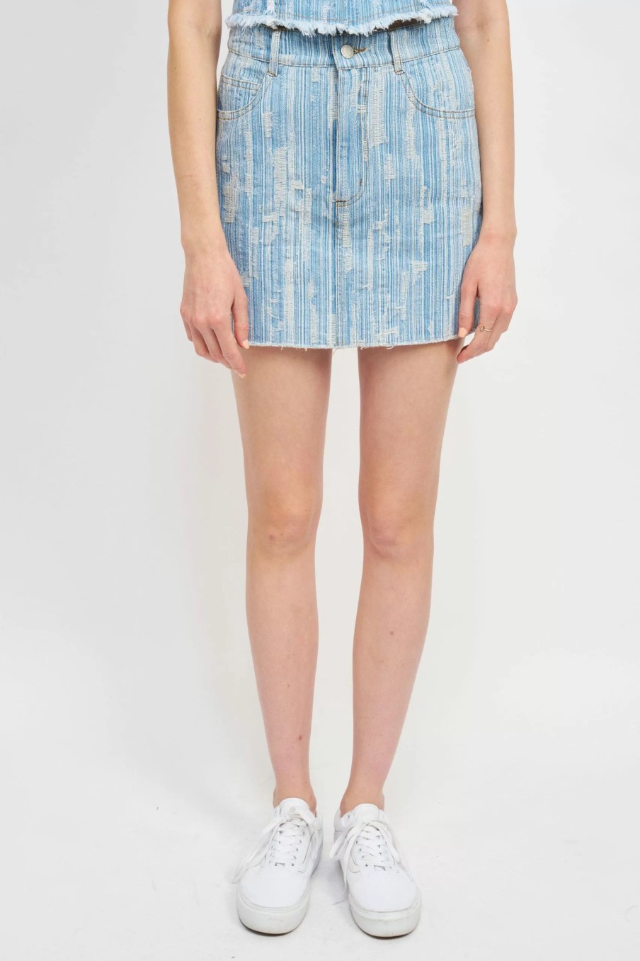 Skirts * | Emory Park Callie Denim Mini Skirt Light Denim