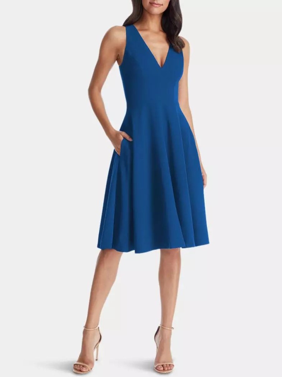 Dresses * | Dress The Population Catalina Dress Graphite Blue