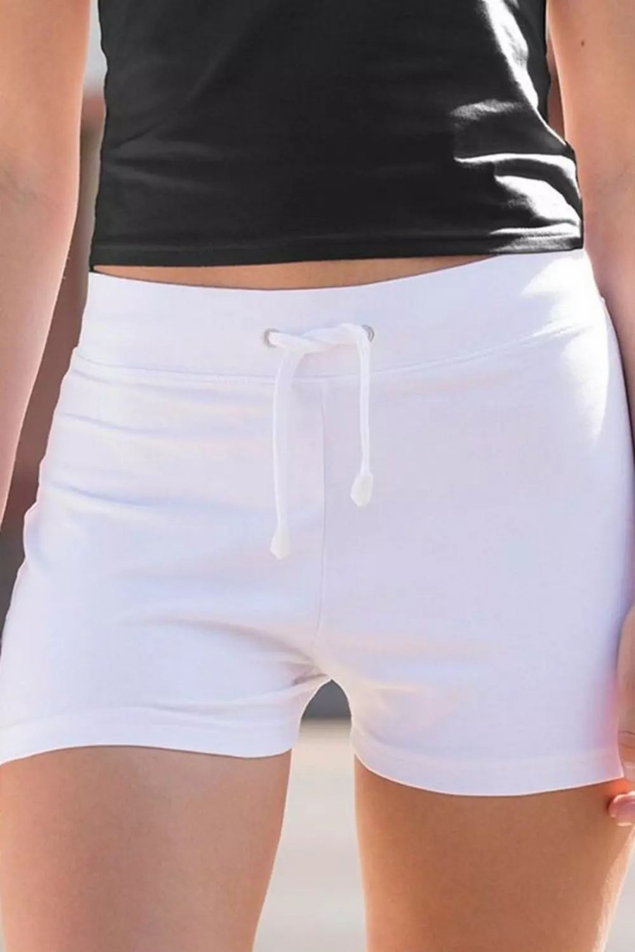 Bottoms * | Skinni Fit Ladies/Womens Lower-Fitting Shorts ( ) White