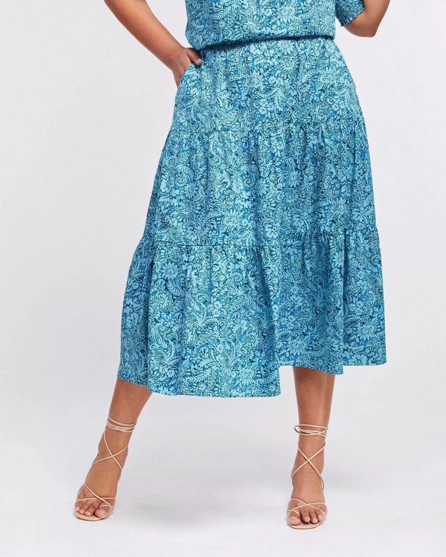 Skirts * | Estelle Sorrento Tier Skirt Blue