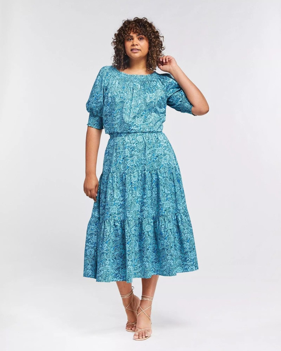 Skirts * | Estelle Sorrento Tier Skirt Blue