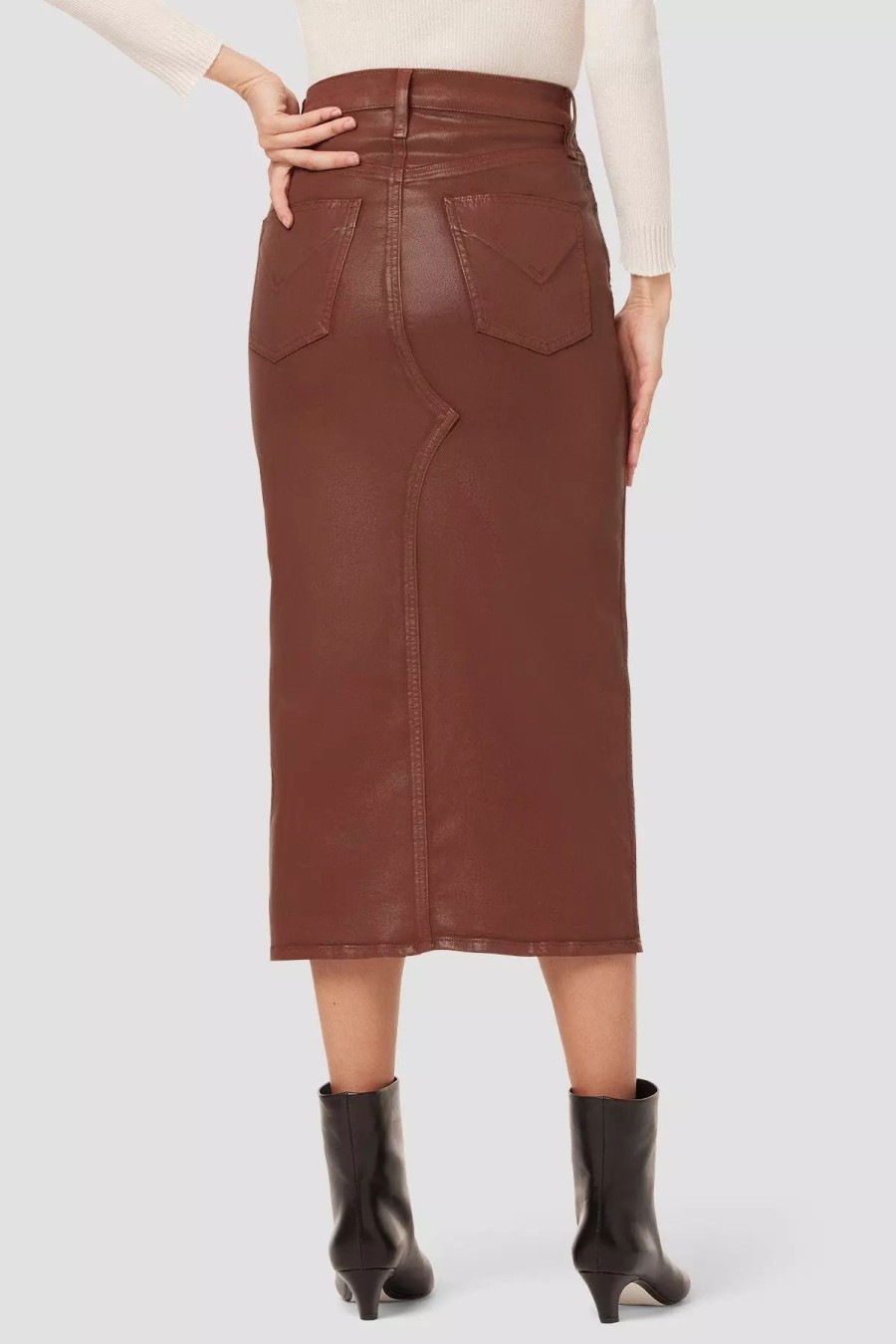 Bottoms * | Hudson Jeans Reconstructed Skirt Coated Tortoise Shell