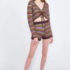 Bottoms * | Emory Park Adriana Knit Shorts Dark Brown Multi