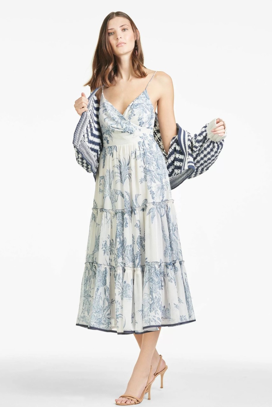 Dresses * | Sachin & Babi Dalia Dress Grey/Ivory Toile Print