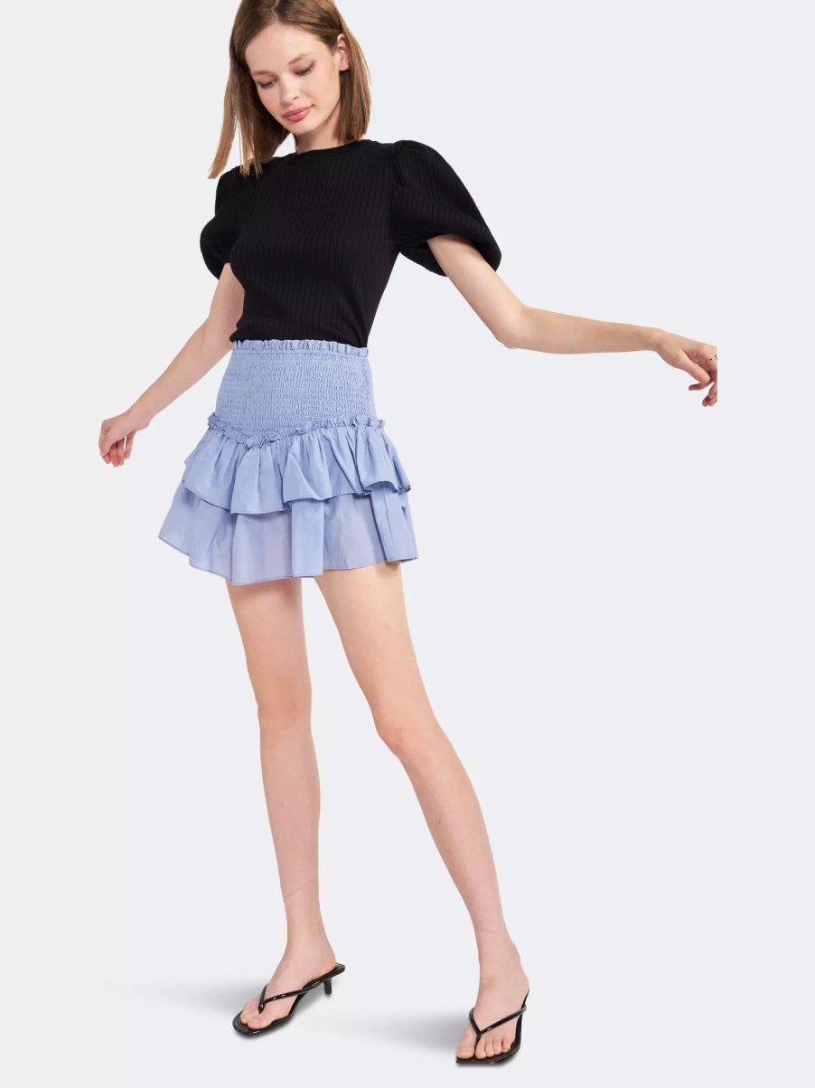 Skirts * | En Saison Bleu Mini Skirt Blue