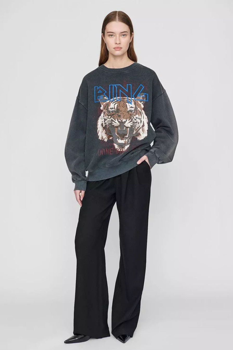 Sweatshirts & Sweaters * | Anine Bing Tiger Sweatshirt Black