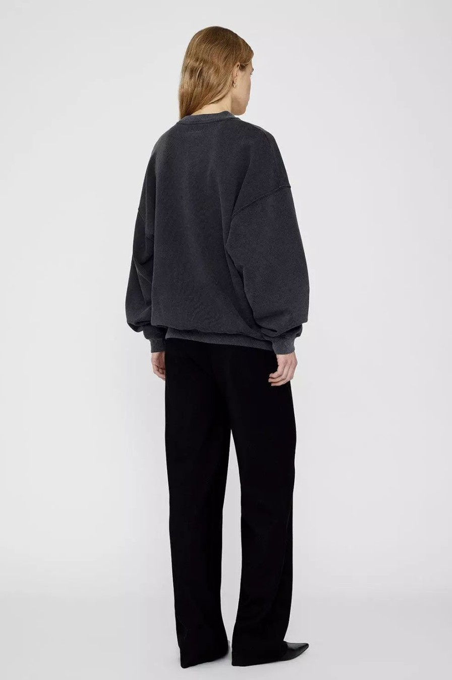 Sweatshirts & Sweaters * | Anine Bing Harvey Crew Ab X To X Iscreamcolour Elton John Washed Black