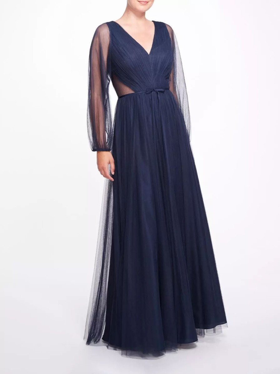 Dresses * | Marchesa Bridesmaids Salerno Gown Midnight