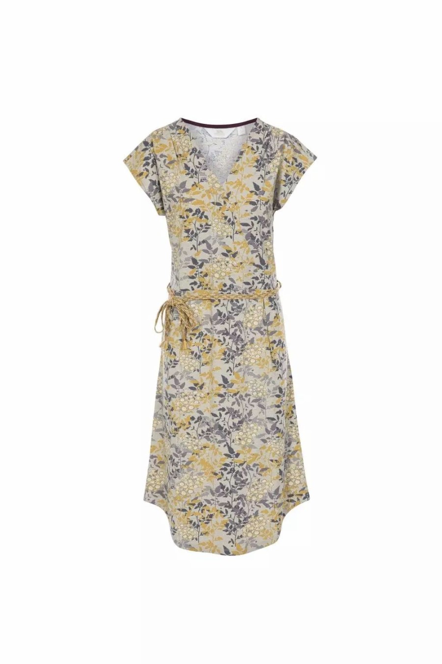 Dresses * | Trespass Womens/Ladies Una Casual Dress Pale Yellow/Gray Print