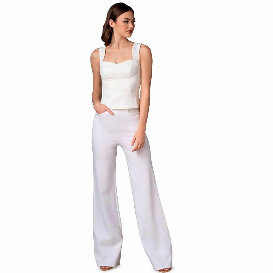 Bottoms * | Dress The Population Classic Wide Leg White