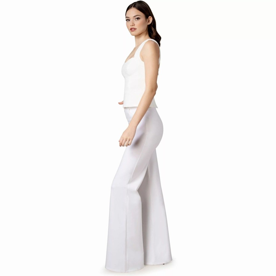 Bottoms * | Dress The Population Classic Wide Leg White