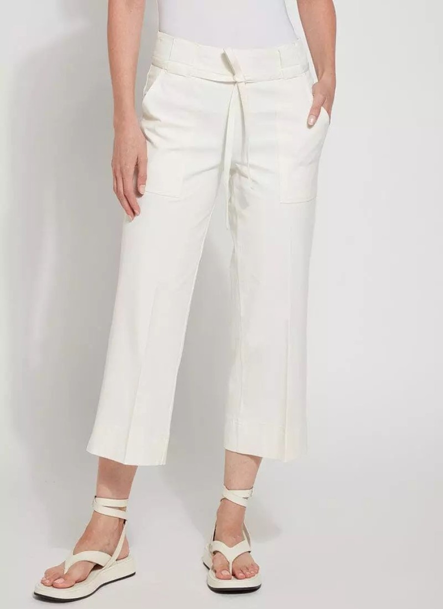 Bottoms * | Lysse Hallie St Twill Wide Leg Crop Pant Off White