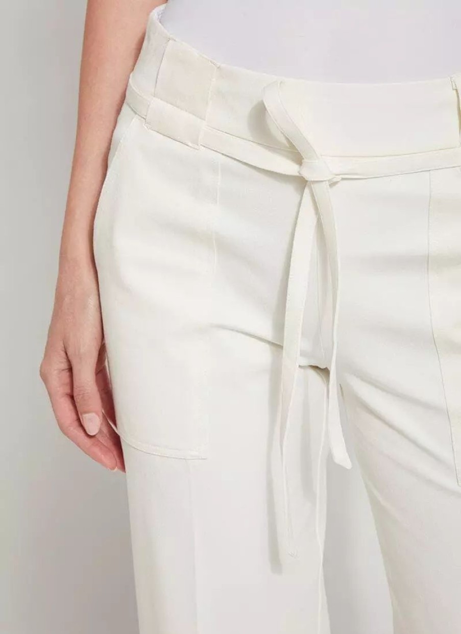 Bottoms * | Lysse Hallie St Twill Wide Leg Crop Pant Off White