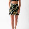 Bottoms * | Miguelina Block-Printed Jungle Sienna Shorts Black And Gold