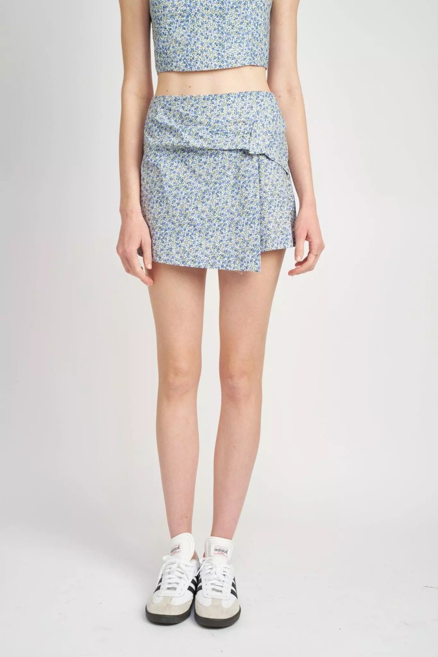 Skirts * | Emory Park Giselle Mini Skort Blue Floral