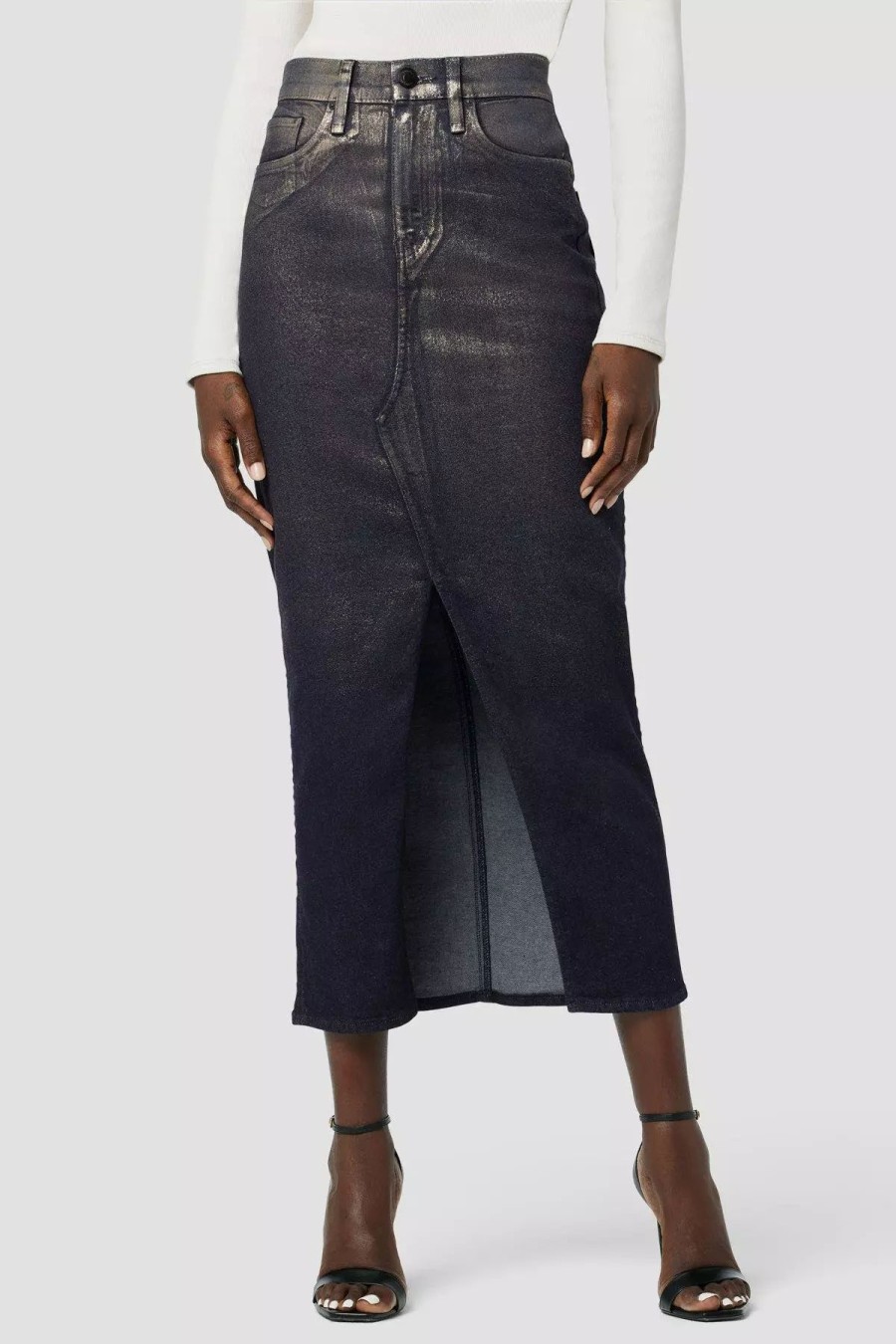 Skirts * | Hudson Jeans Reconstructed Skirt Ombre Foil