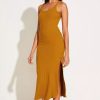 Dresses * | Vitamin A West Organic Rib Tank Dress Saffron Organic Rib