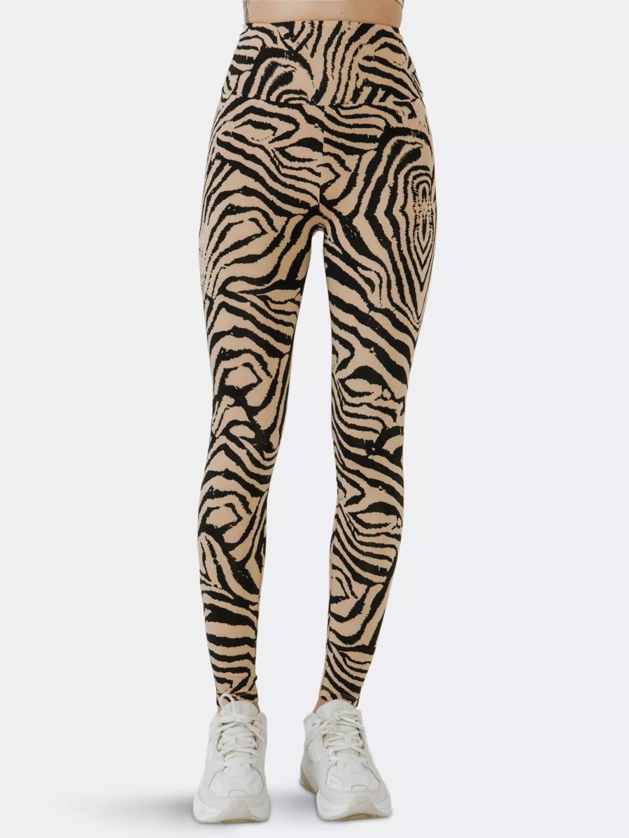 Bottoms * | Grey Lab Animal Print Leggings Beige/Black